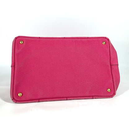 PRADA Tote Bag canvas pink Canapa logo