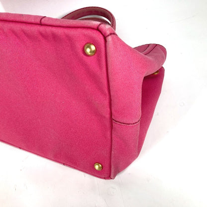 PRADA Tote Bag canvas pink Canapa logo