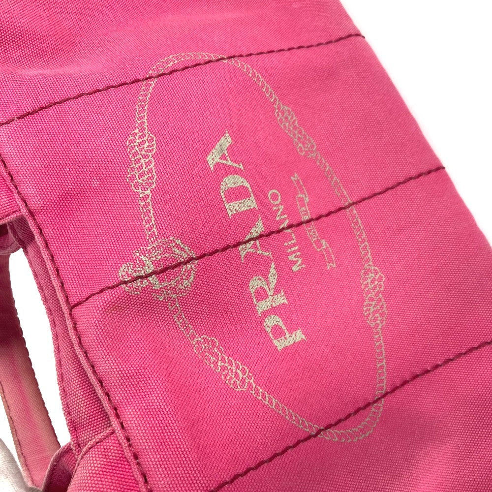 PRADA Tote Bag canvas pink Canapa logo