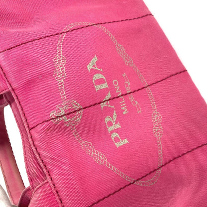 PRADA Tote Bag canvas pink Canapa logo