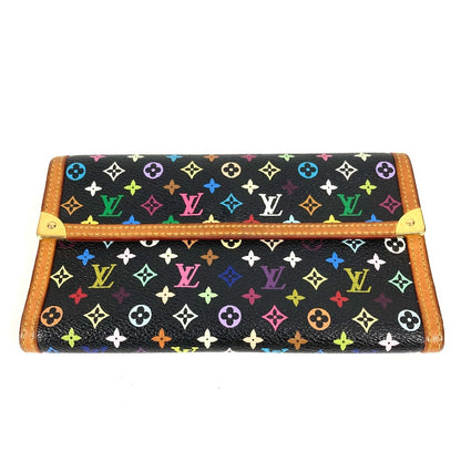 LOUIS VUITTON Long Wallet Purse M92658 Monogram multicolor canvas black Monogram multicolor Porte Tresor International