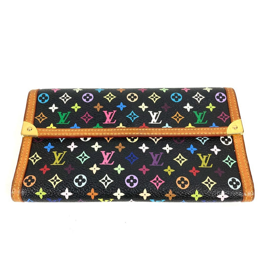 LOUIS VUITTON Long Wallet Purse M92658 Monogram multicolor canvas black Monogram multicolor Porte Tresor International