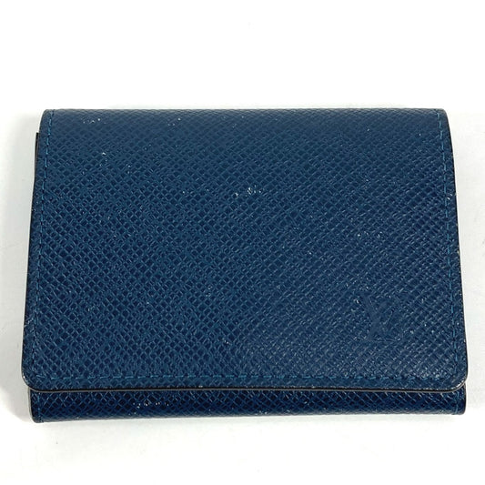 LOUIS VUITTON Card Case M64022 Taiga Leather Navy Taiga Envelope Carte de Visite MM