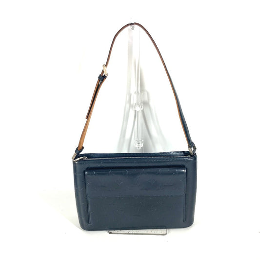 LOUIS VUITTON Shoulder Bag M55125 Monogram mat leather blue Monogram mat Alston