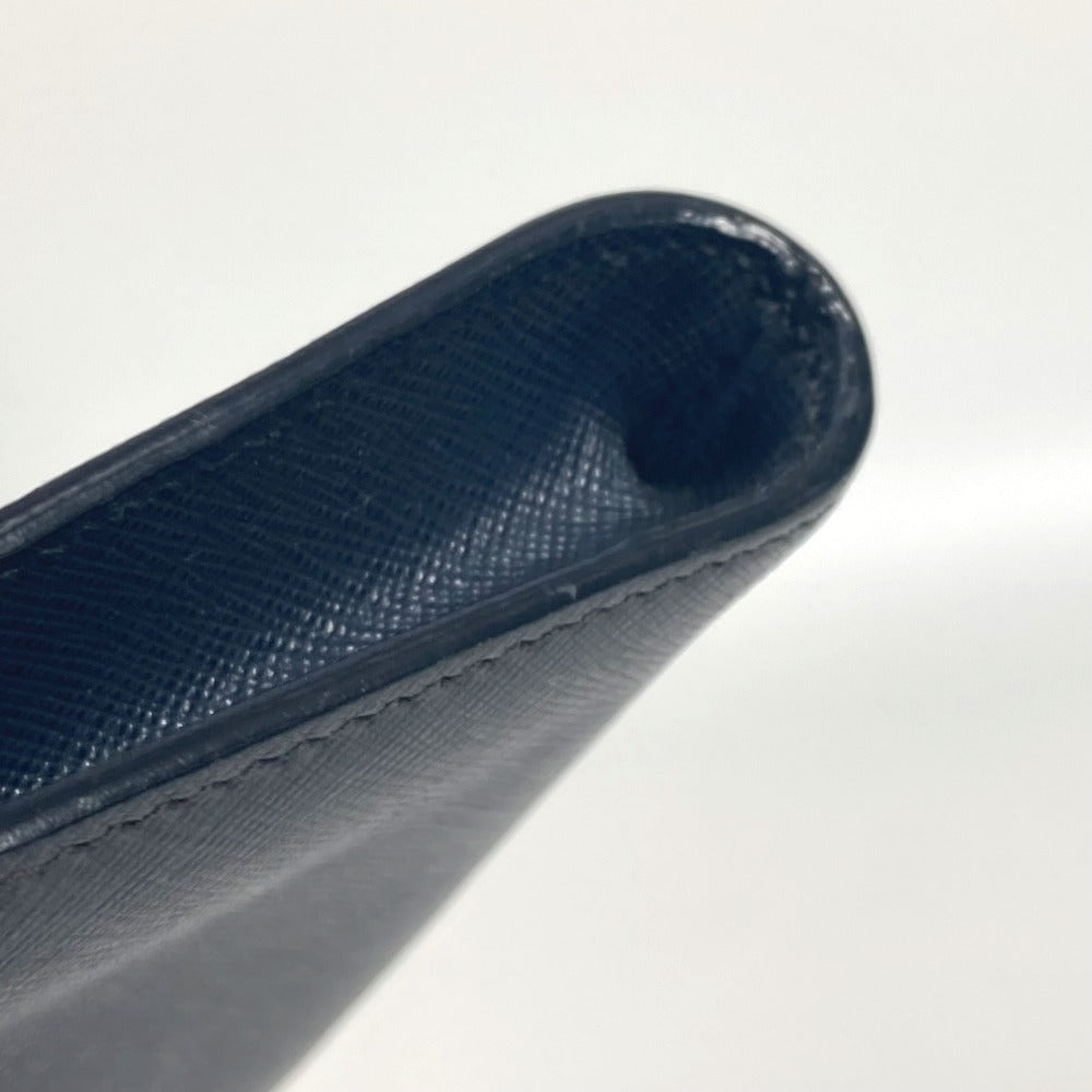 PRADA Clutch bag AV5841 saffiano leather Navy logo