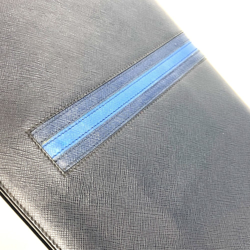 PRADA Clutch bag AV5841 saffiano leather Navy logo