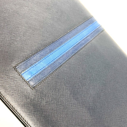 PRADA Clutch bag AV5841 saffiano leather Navy logo