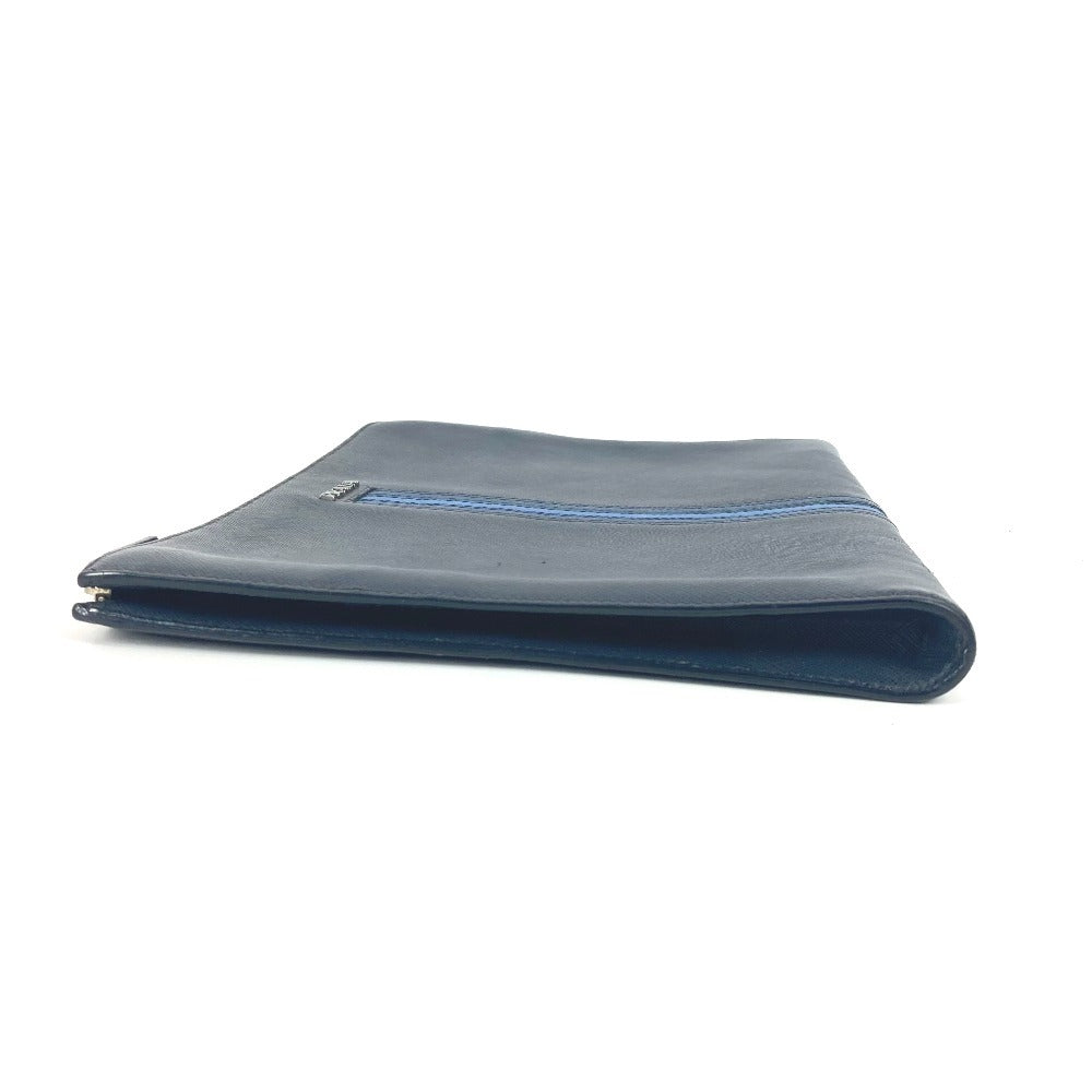 PRADA Clutch bag AV5841 saffiano leather Navy logo
