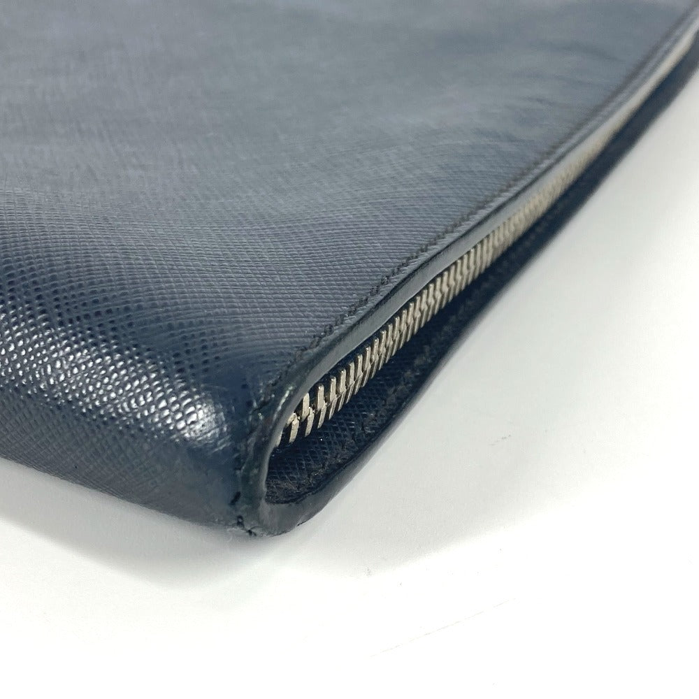 PRADA Clutch bag AV5841 saffiano leather Navy logo