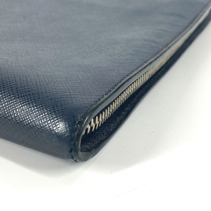 PRADA Clutch bag AV5841 saffiano leather Navy logo