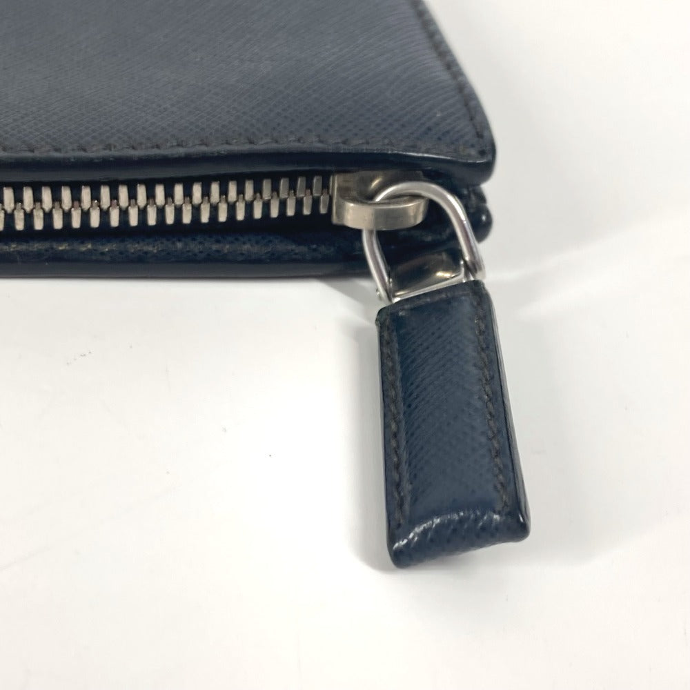 PRADA Clutch bag AV5841 saffiano leather Navy logo