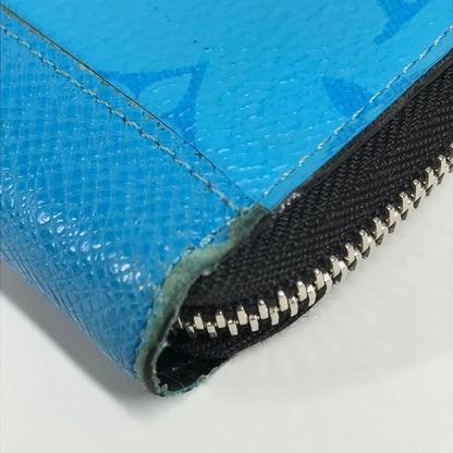 LOUIS VUITTON Long Wallet Purse M30467 Monogram canvas, Taiga leather blue Taigalama Zippy Wallet Vertical