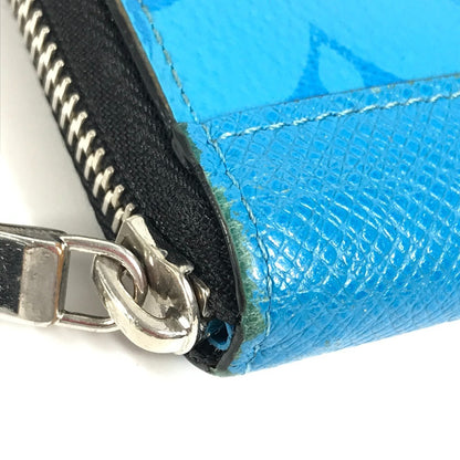 LOUIS VUITTON Long Wallet Purse M30467 Monogram canvas, Taiga leather blue Taigalama Zippy Wallet Vertical