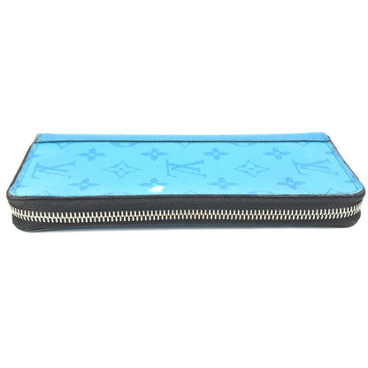 LOUIS VUITTON Long Wallet Purse M30467 Monogram canvas, Taiga leather blue Taigalama Zippy Wallet Vertical