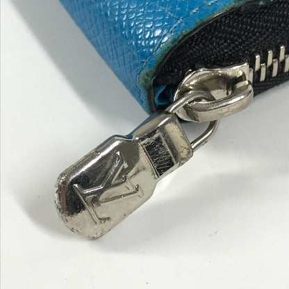 LOUIS VUITTON Long Wallet Purse M30467 Monogram canvas, Taiga leather blue Taigalama Zippy Wallet Vertical