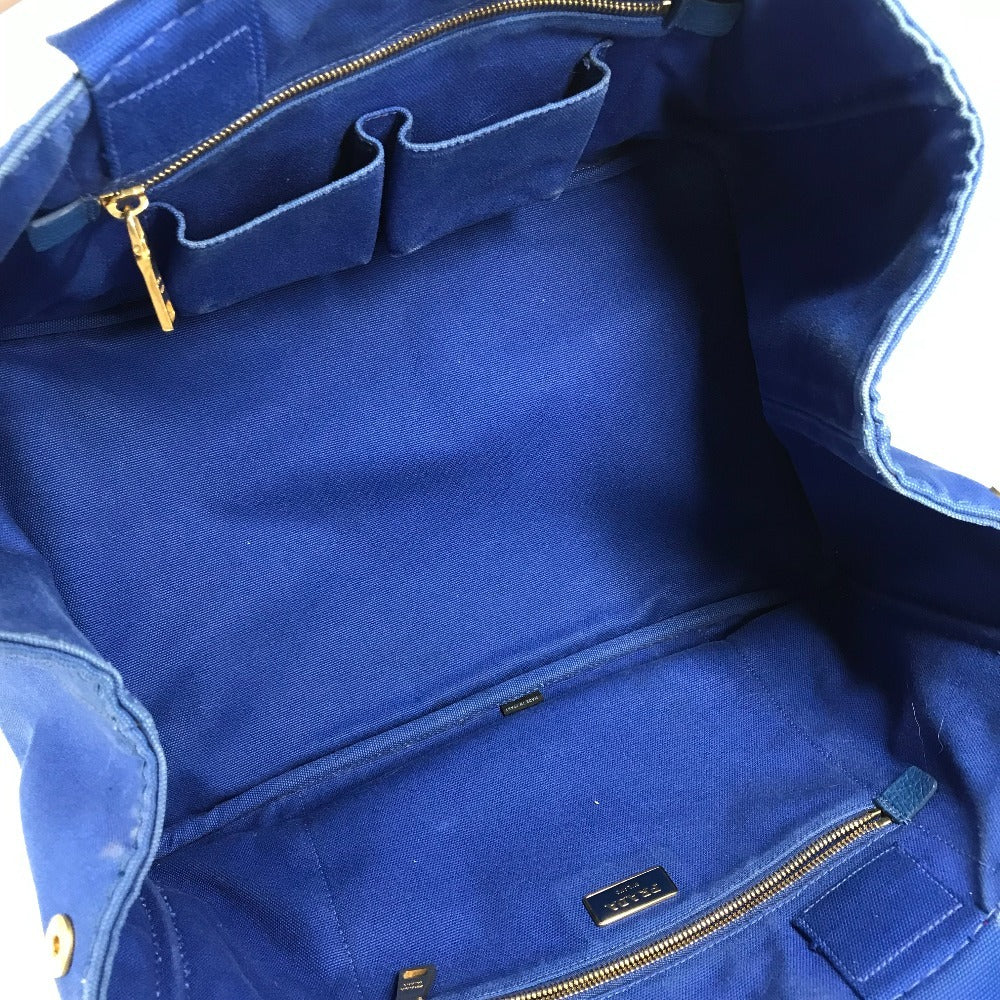 PRADA Tote Bag canvas blue Canapa L