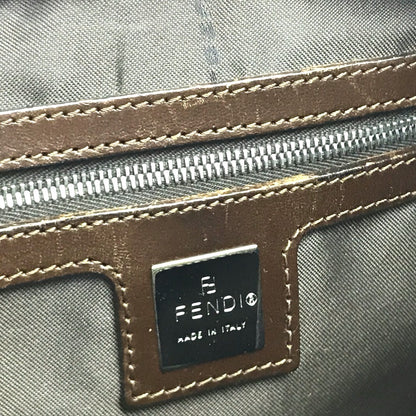 FENDI Handbag Canvas / leather Brown Zucca FF pattern Women Used Authentic