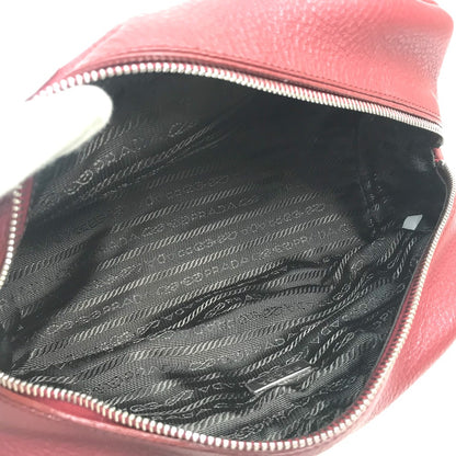 PRADA Pouch leather Red Triangle With logo