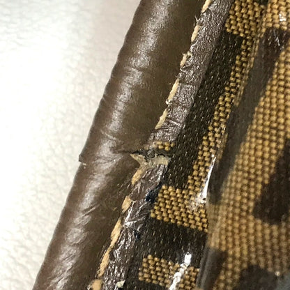 FENDI Shoulder Bag Plastics/Leather Brown Crossbody FF Zucca Pattern