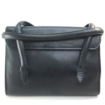 CELINE Handbag leather Black x Gold Metal vintage Chain lock Women Used Authentic