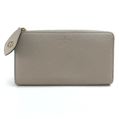 LOUIS VUITTON Long Wallet Purse M63104 Taurillon Clemence Leather Beige x Gold Metal Monogram flower Portefeuille Comet Women Used Authentic