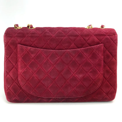 CHANEL Shoulder Bag suede Bordeaux CC COCO Mark Decama Trasse 34