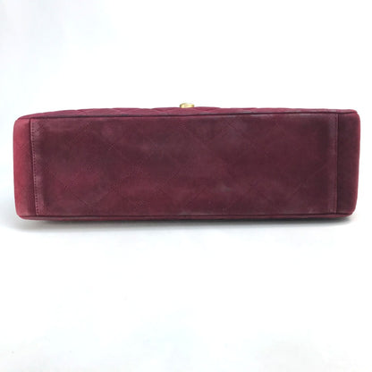 CHANEL Shoulder Bag suede Bordeaux CC COCO Mark Decama Trasse 34