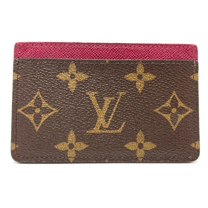 LOUIS VUITTON Card Case M60703 Monogram canvas Brown Monogram Porte Cartes Simple Women Used Authentic