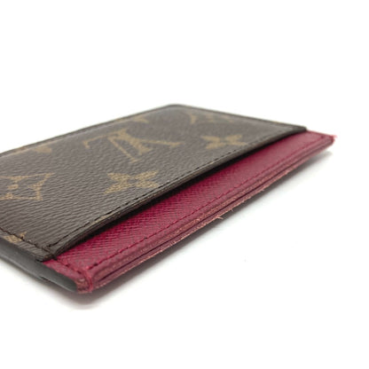 LOUIS VUITTON Card Case M60703 Monogram canvas Brown Monogram Porte Cartes Simple Women Used Authentic