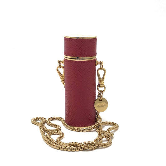 PRADA Accessory case saffiano leather Red Lip case