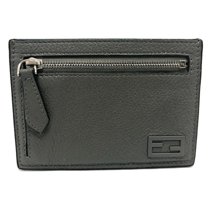 FENDI Card Case 7M0310 leather gray FF Baguette mens Used Authentic