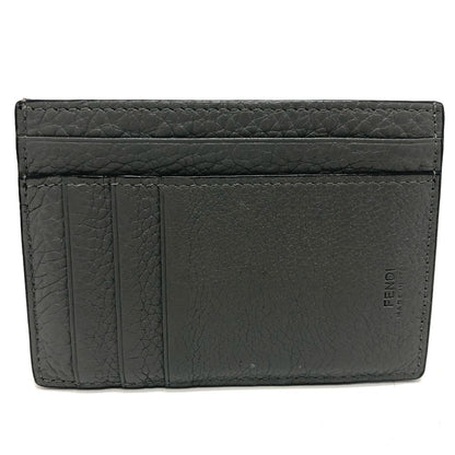 FENDI Card Case 7M0310 leather gray FF Baguette mens Used Authentic