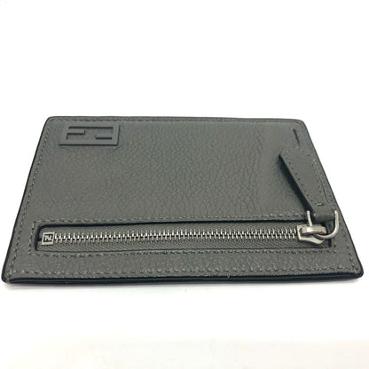 FENDI Card Case 7M0310 leather gray FF Baguette