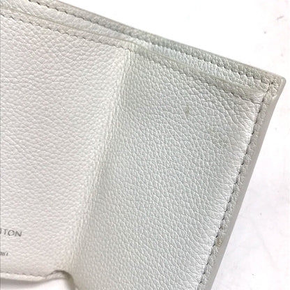 LOUIS VUITTON Trifold wallet M68482 leather white Portefeuille lock mini Women Used Authentic