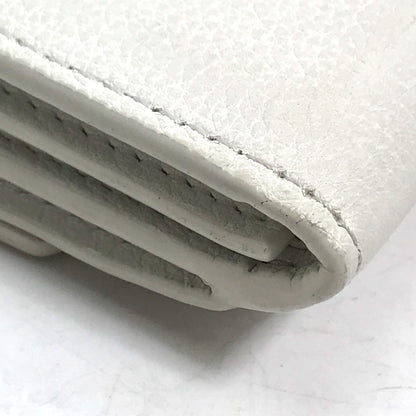 LOUIS VUITTON Trifold wallet M68482 leather white Portefeuille lock mini