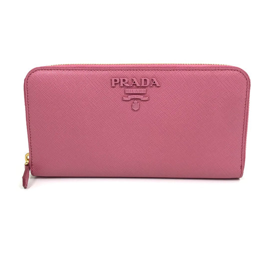 PRADA Long Wallet Purse 1ML506 saffiano leather pink logo Saffiano Shine