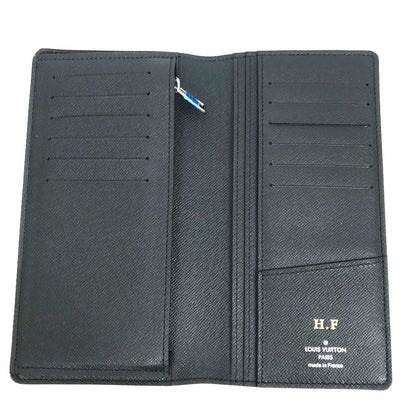 LOUIS VUITTON Long Wallet Purse M30502 Taiga Leather Dark Navy type Taiga Portefeuille Braza