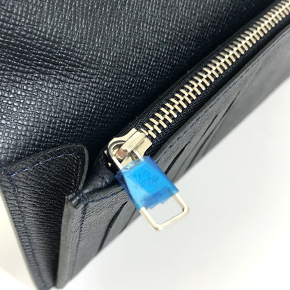 LOUIS VUITTON Long Wallet Purse M30502 Taiga Leather Dark Navy type Taiga Portefeuille Braza