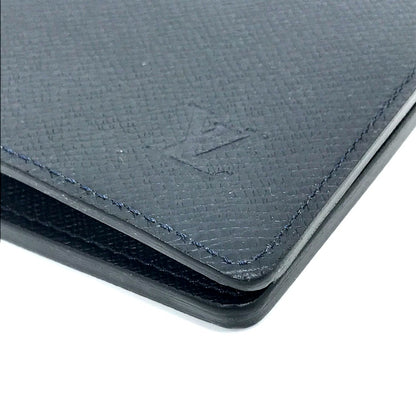 LOUIS VUITTON Long Wallet Purse M30502 Taiga Leather Dark Navy type Taiga Portefeuille Braza