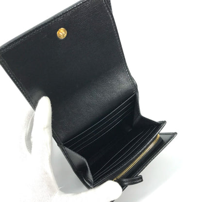 GUCCI Folded wallet 621891 leather black Horsebit