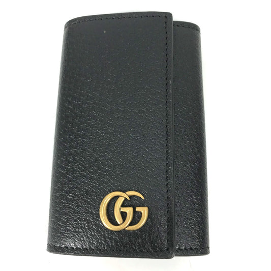 GUCCI Key case Key holder  435305 leather black GG Marmont six hooks