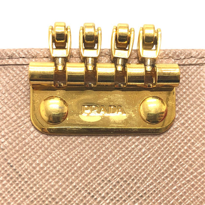 PRADA Key case Key holder  1PG004 saffiano leather pink logo 4 key rings