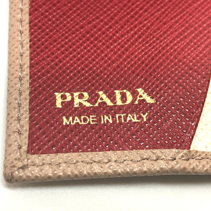 PRADA Key case Key holder  1PG004 saffiano leather pink logo 4 key rings