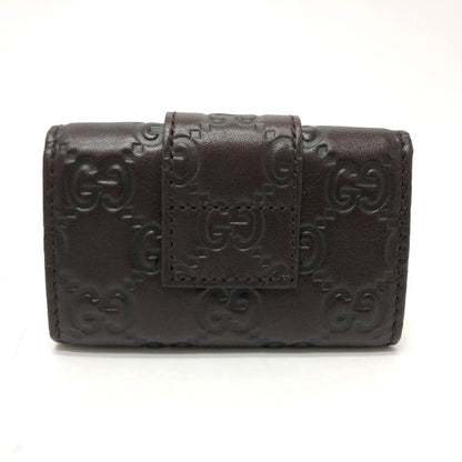 GUCCI Key case Key holder  203551 leather Brown GG Heart plate