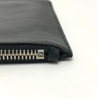 FENDI Clutch bag 7N0078  leather black LOVE mens Used Authentic