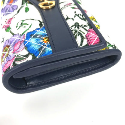 GUCCI Long Wallet Purse 536352 canvas multicolor Flora Floral Flower GG Continental wallet