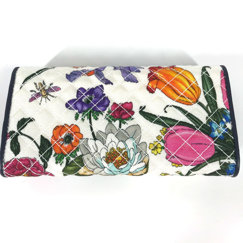 GUCCI Long Wallet Purse 536352 canvas multicolor Flora Floral Flower GG Continental wallet