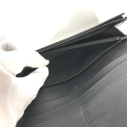 PRADA Long Wallet Purse M608A  Safiano leather black Triangle logo plate Long wallet