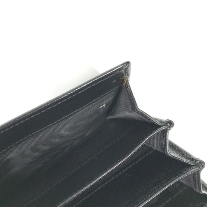 PRADA Long Wallet Purse M608A  Safiano leather black Triangle logo plate Long wallet