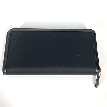 PRADA Long Wallet Purse 1ML506 Leather / nylon black Long wallet Triangle logo plate Women Used Authentic